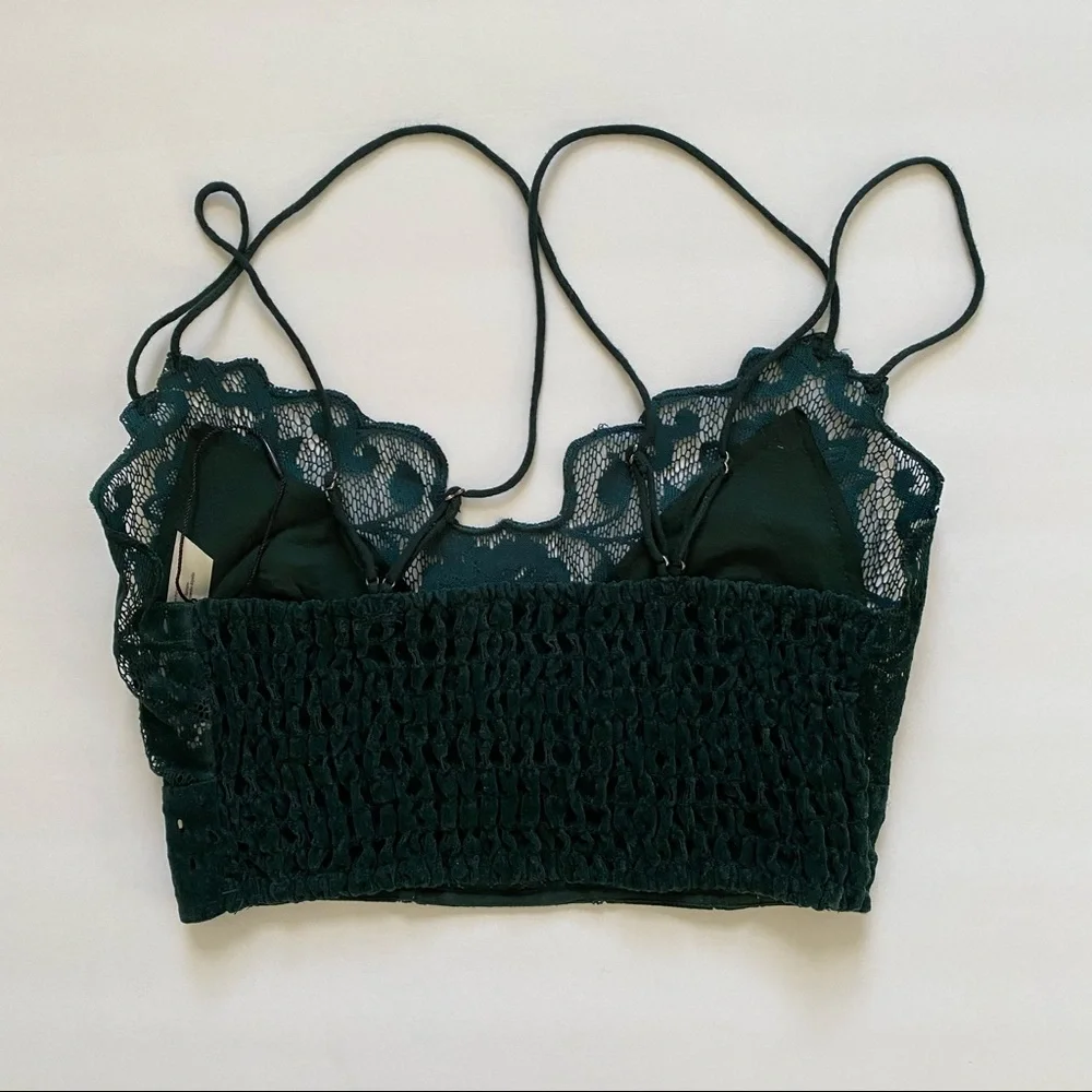 Free‎ People FP One Flocked Velvet Lace Adella Bralette Small